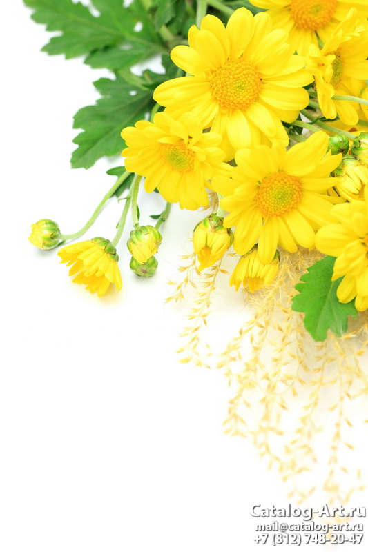 Натяжные потолки с фотопечатью - Желтые цветы 15